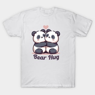 Couple Panda Bear in Love Print art illustration Panda Valentines gifts T-Shirt